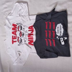 Bundle Of Children's Place 2 Ninja shirts, size 10-12, Excellent cond